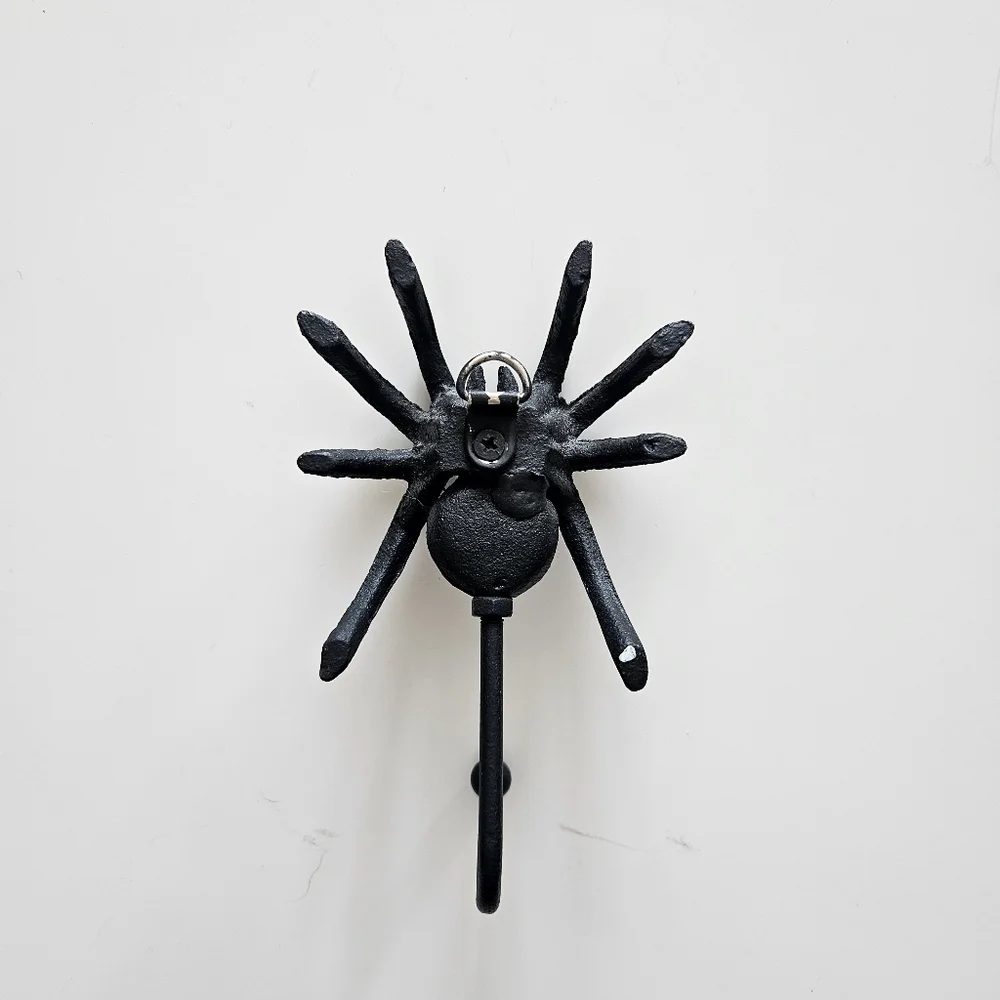 Vintage Inspired Black Cast Iron Tarantula Spider Wall Hook